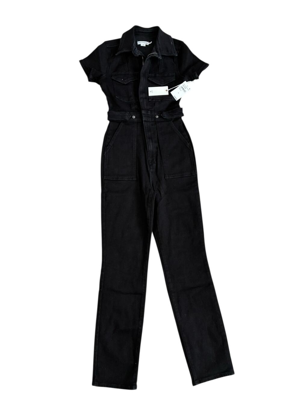 Good American Black Denim Fit for Success Jumpsuit